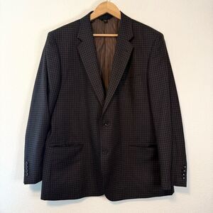 Baroni Plaid Blazer Italian Silk Wool Sport Coat Size 46R